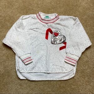 Bull Frog Vintage Girls Valentines Sweatshirt 4T